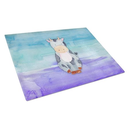 CAROLINES TREASURES Cow Watercolor Glass Cutting Board Large BB7412LCB